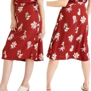 Madewell Bird of Paradise Button Midi Skirt